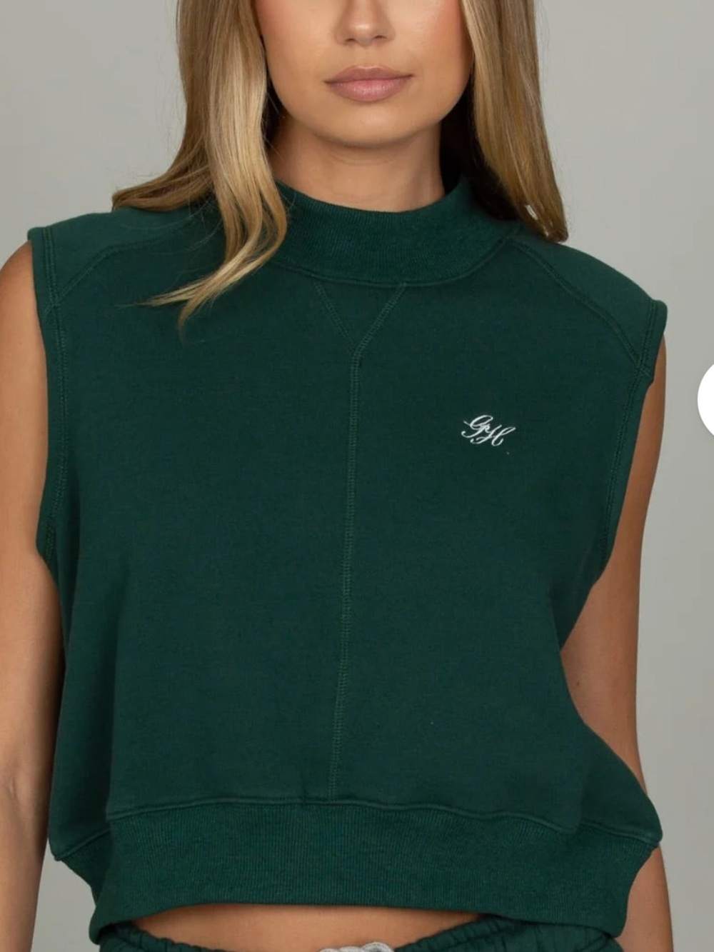 Gold Hinge HUNTER GREEN MOCK NECK SLEEVELESS TOP 2.0